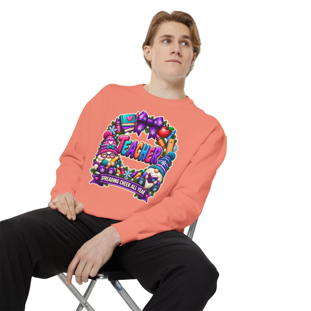 Teacher Spreading Gnomes Cheer All Year Christmas Sweatshirt