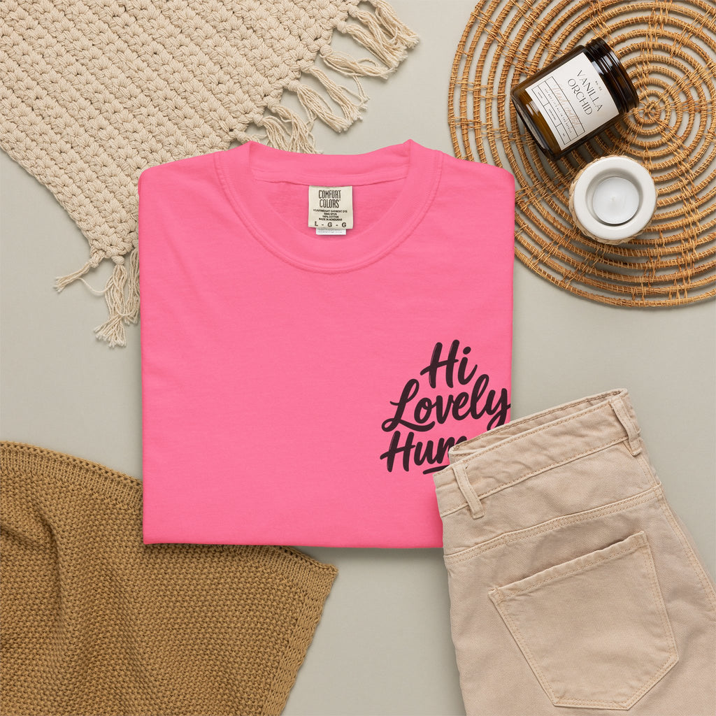 Hi Lovely Human T-Shirt – Positive Message Front & Back Adult Tee