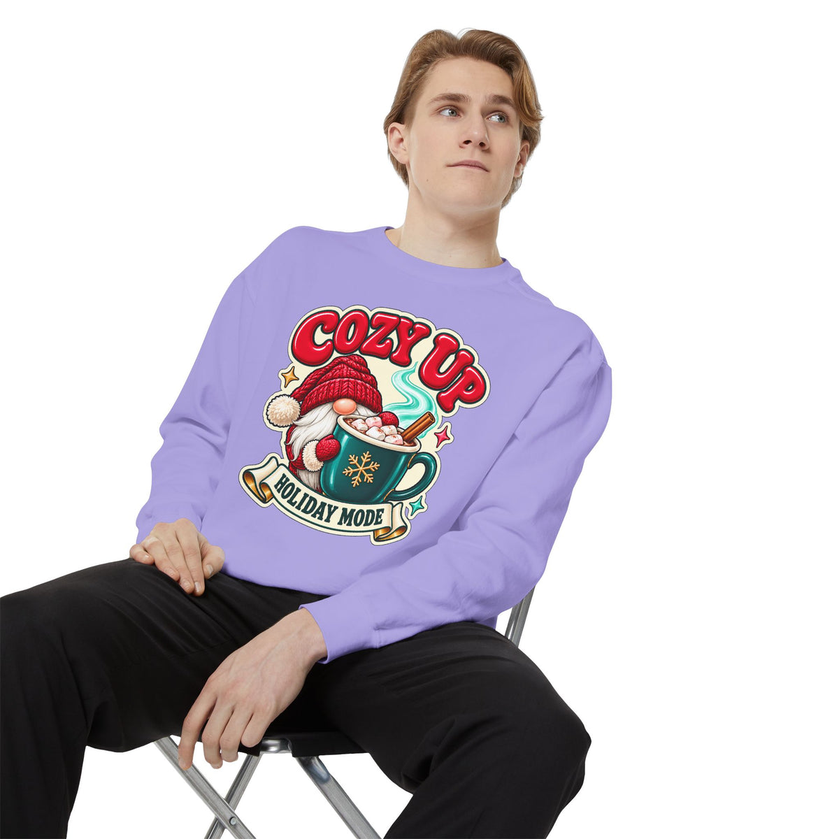 Cozy Up Christmas Mode Gnome Cocoa Sweatshirt