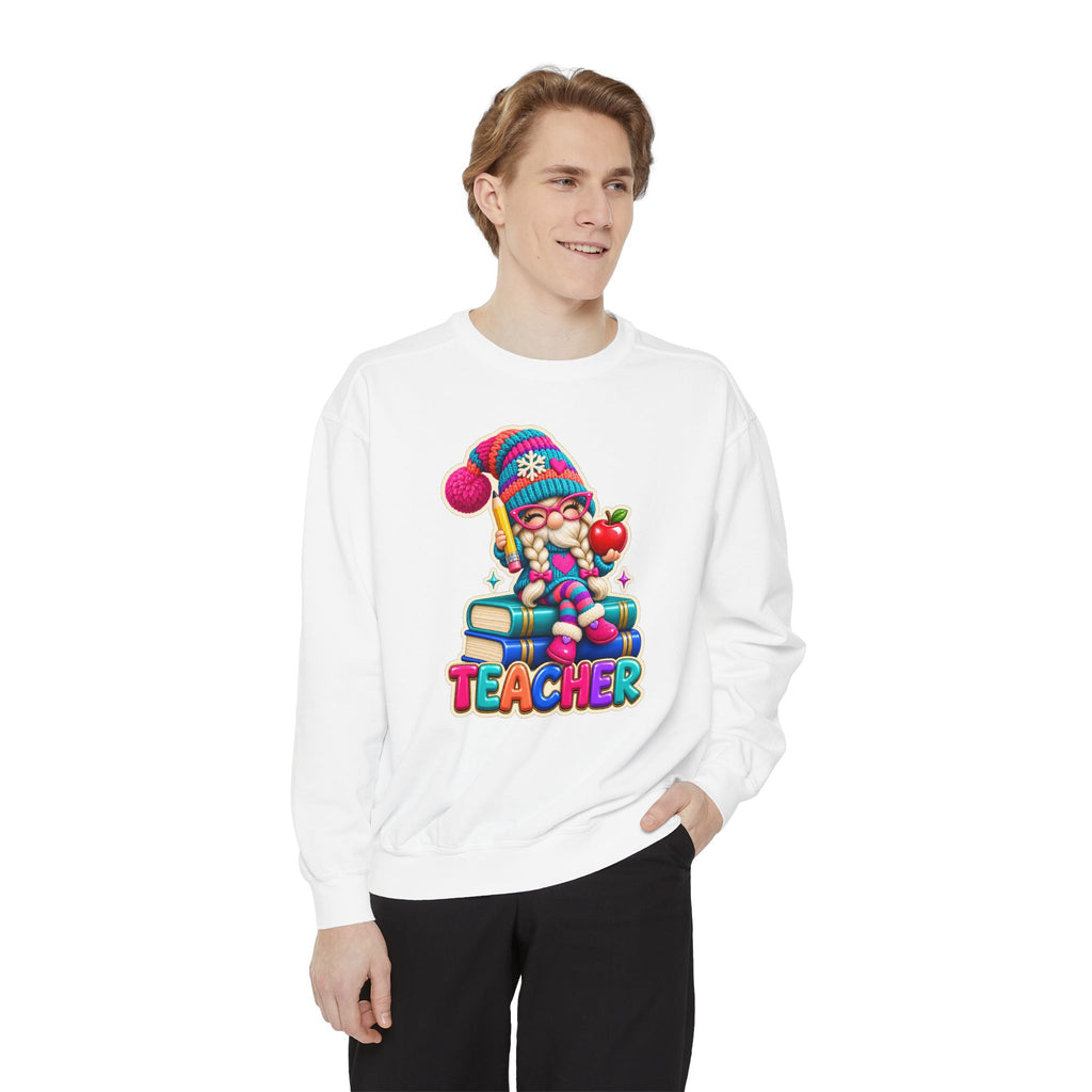 Teacher Gnome Book Lover Holiday Sweatshirt