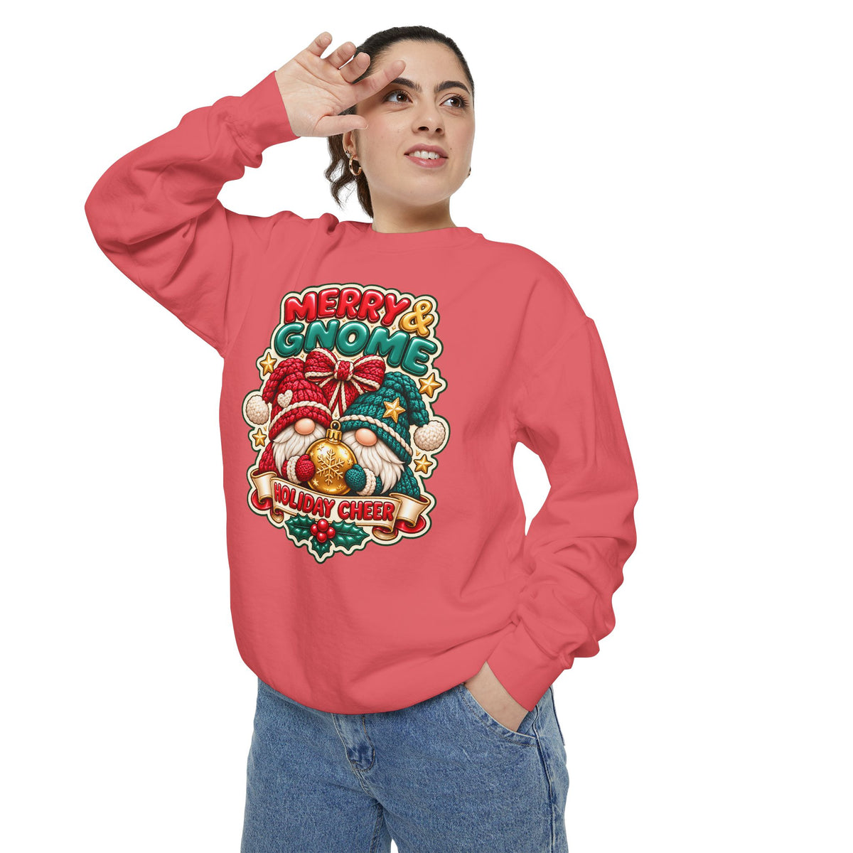 Merry and Gnome Holiday Cheer Sweatshirt — Cute Christmas Design