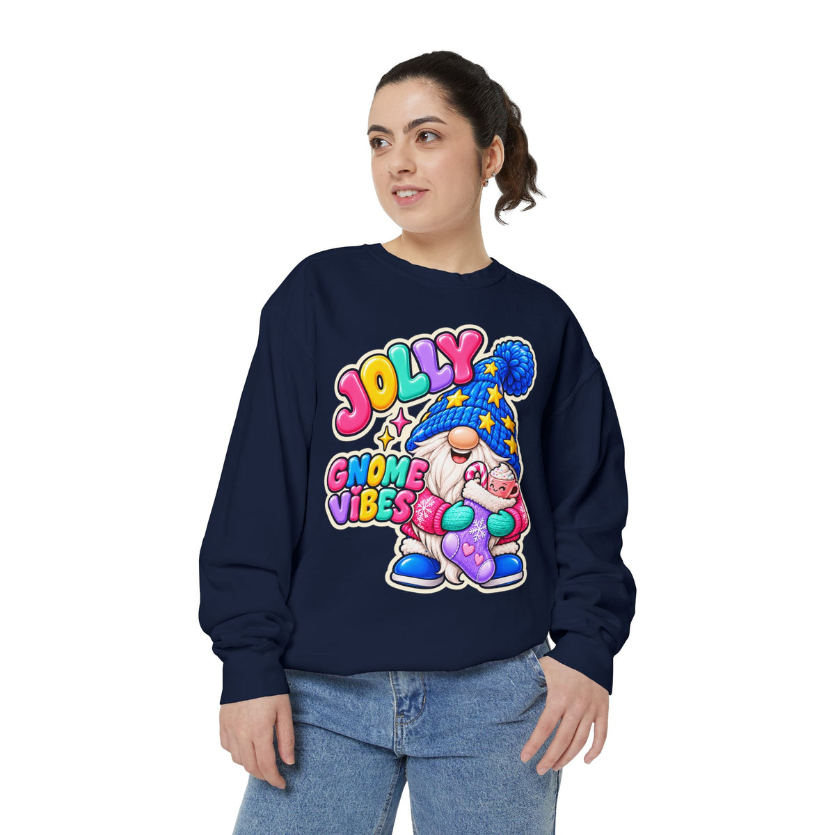 Jolly Gnome Vibes Christmas Sweatshirt