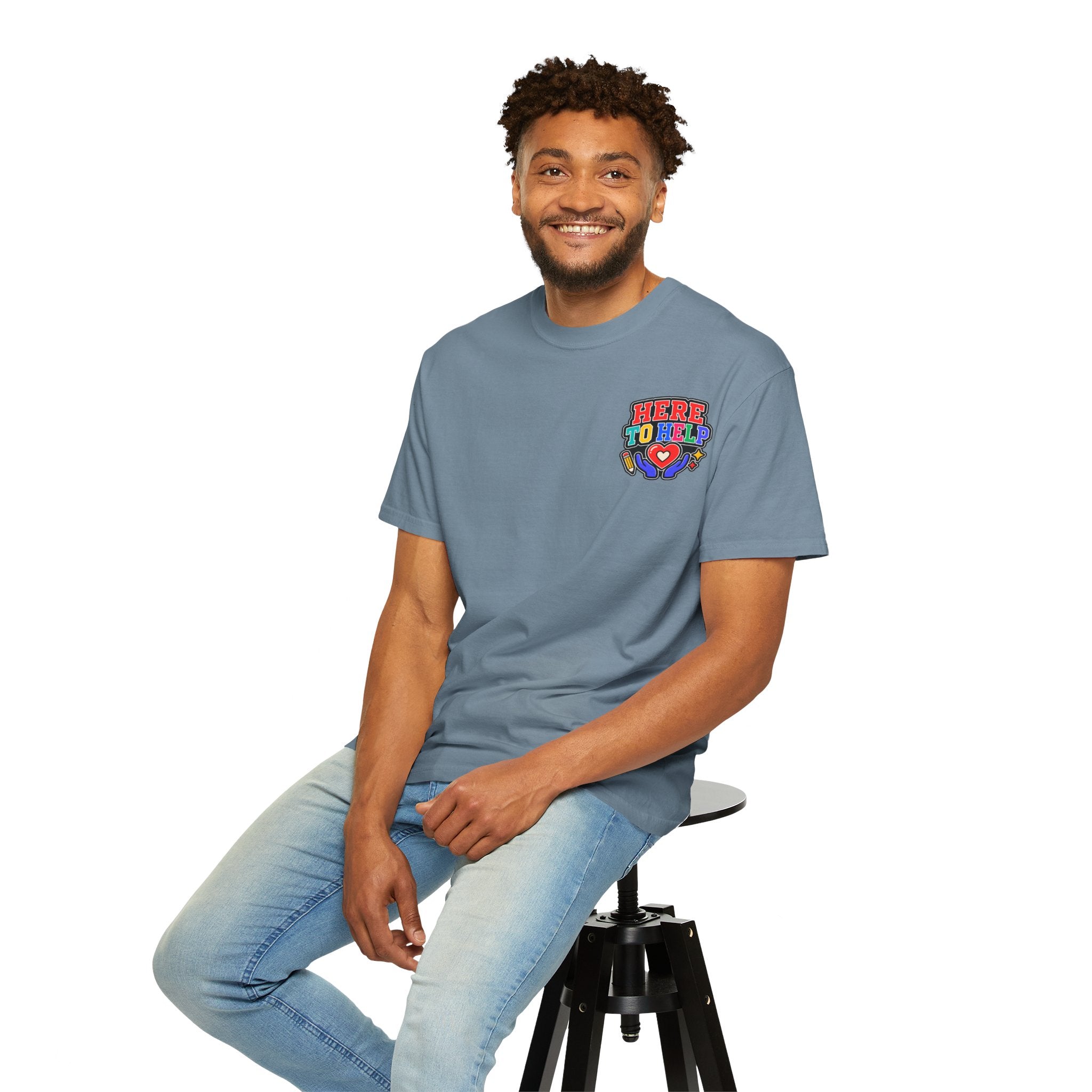 Here to Help School Support Staff Comfort Colors® Tee 🍎✏️