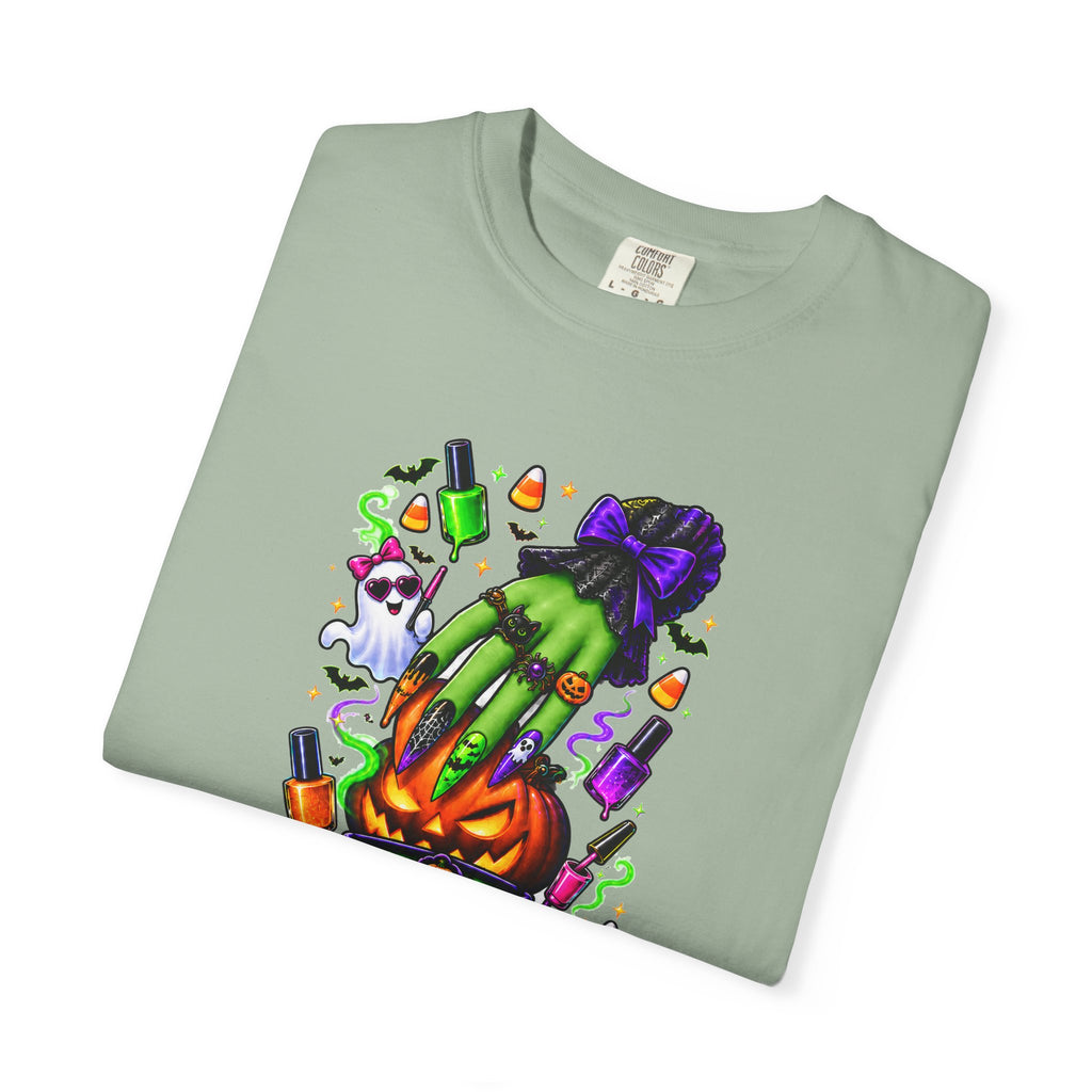 Nail Witch Halloween Tee – Adult Unisex Nail Tech & Beauty Salon Shirt