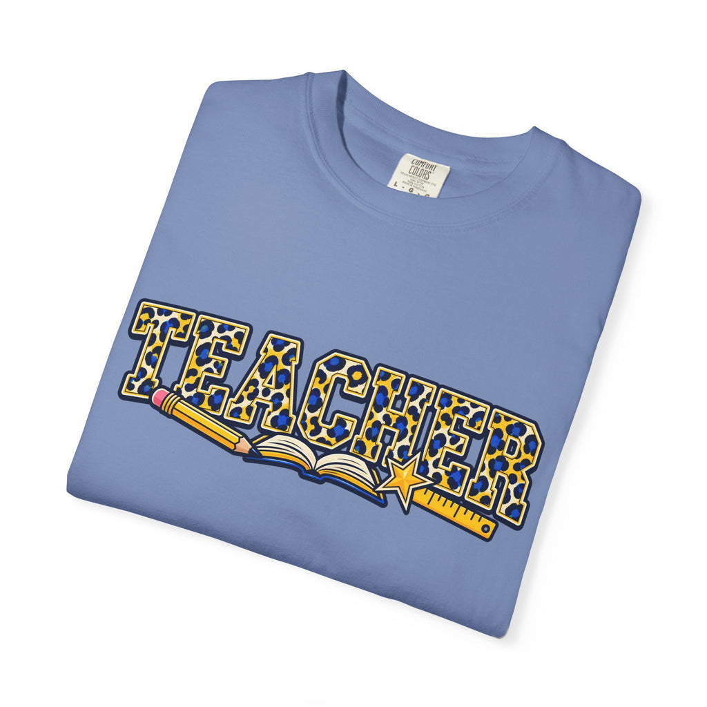 Leopard Print Teacher Comfort Colors® Heavyweight Tee 🍎✏️