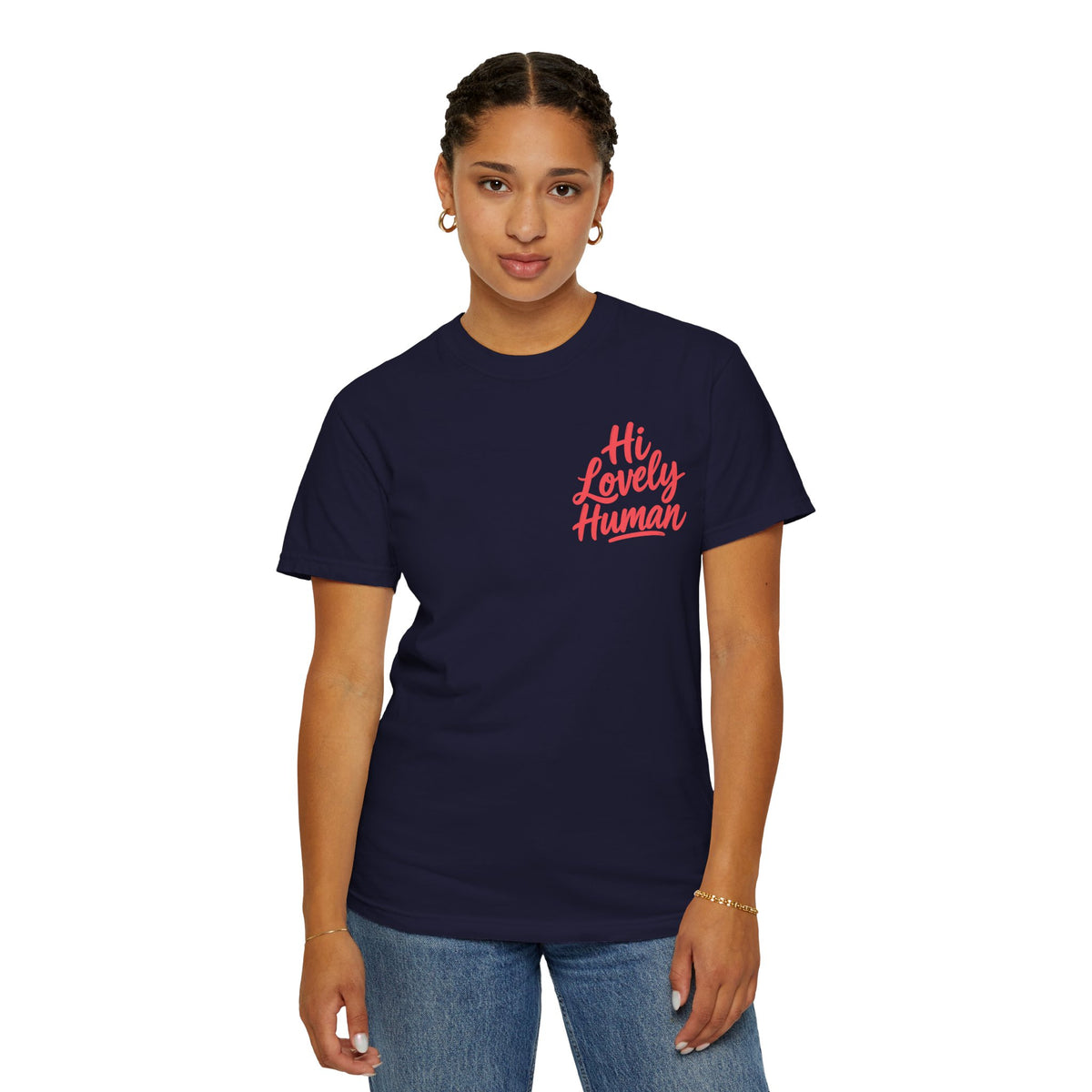 Hi Lovely Human Navy Garment-Dyed Comfort Colors® T-Shirt