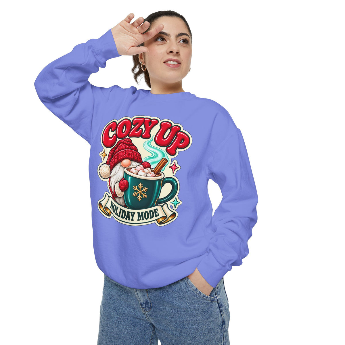 Cozy Up Christmas Mode Gnome Cocoa Sweatshirt