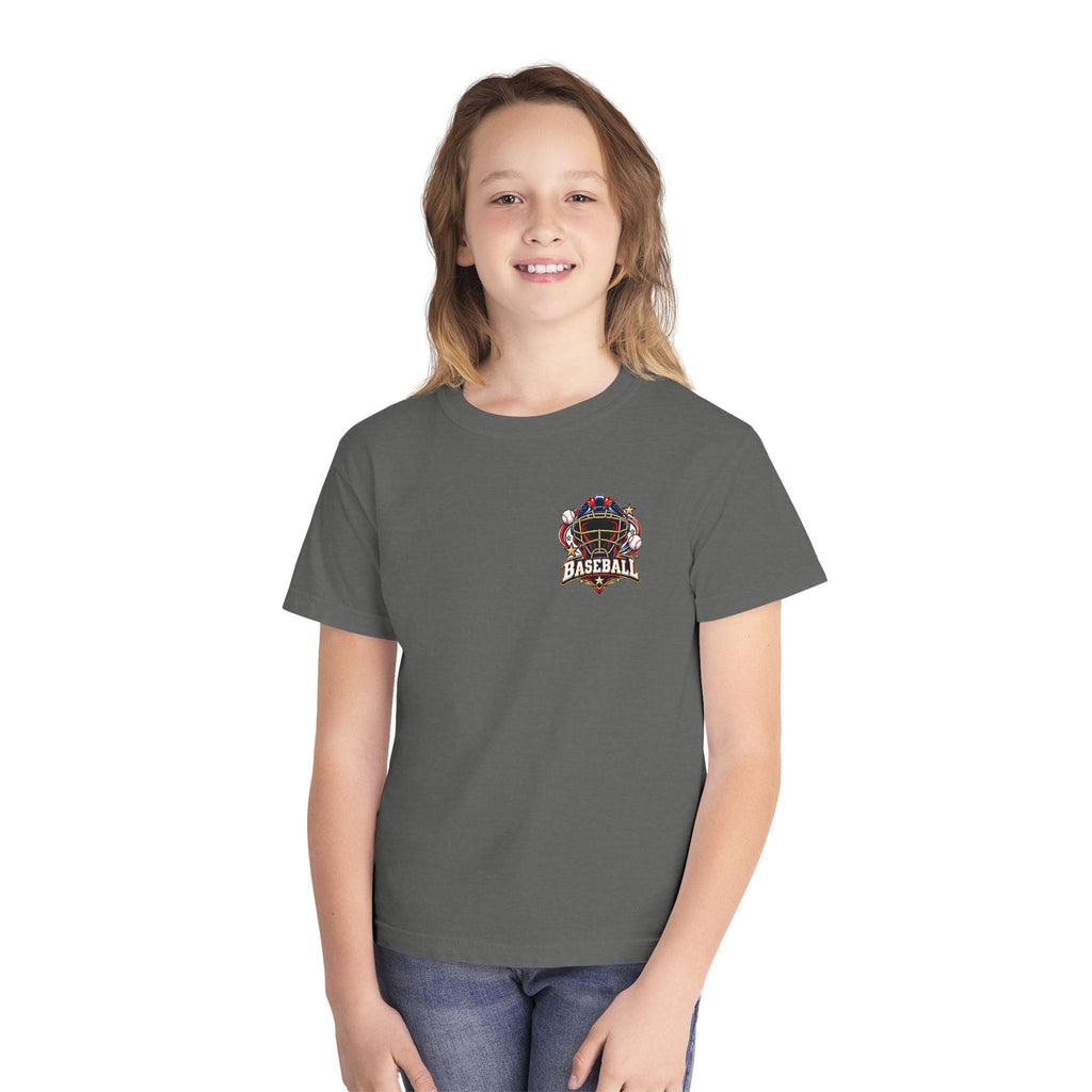 Baseball Catcher Mask Youth Tee — Patriotic Baseball Graphic T‑Shirt  ⚾