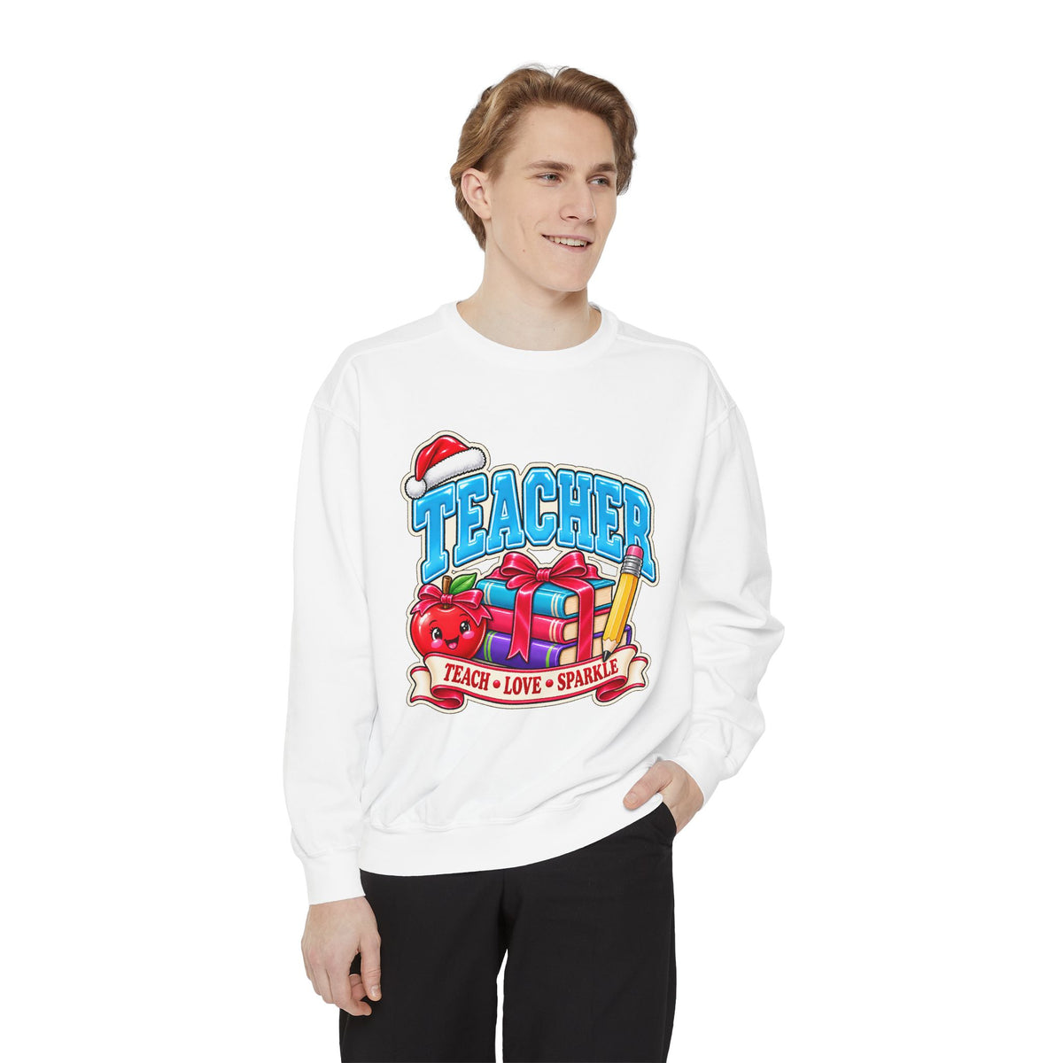 Teach • Love • Sparkle Christmas Teacher Sweatshirt