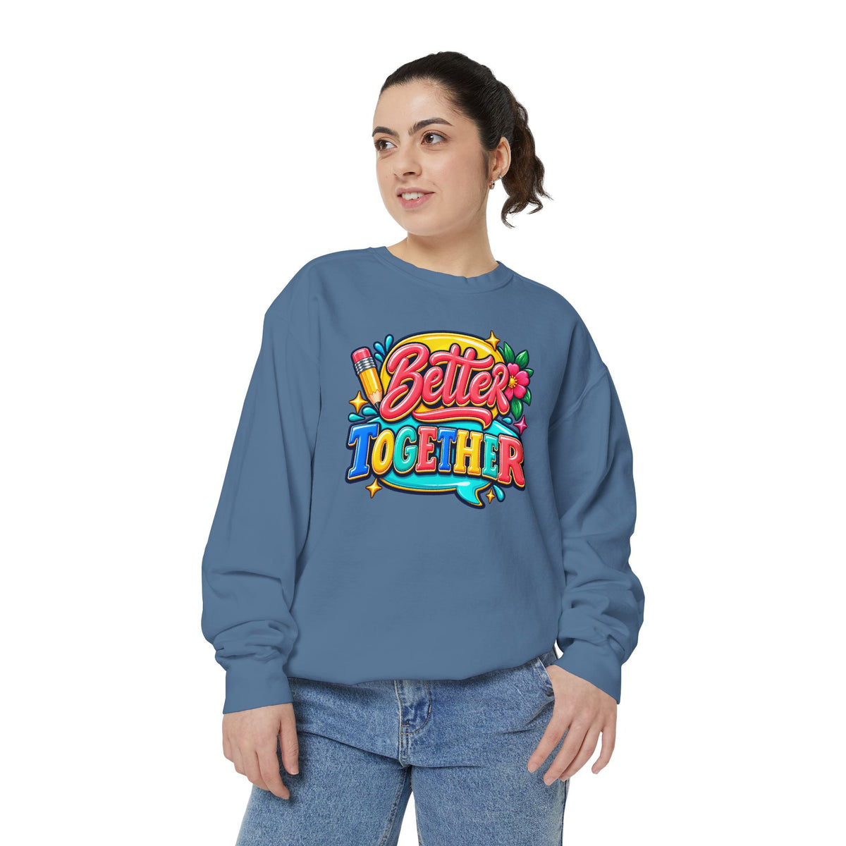 Better Together Sweatshirt Colorful Retro Graphic Crewneck