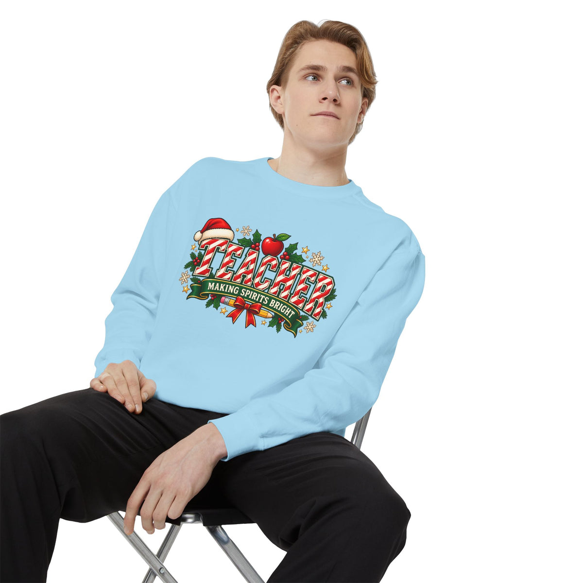 Teacher Making Spirits Bright Christmas Sweatshirt