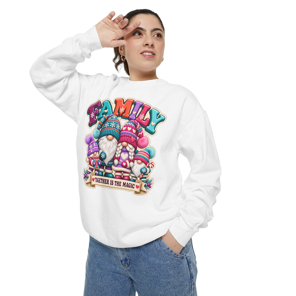 Family Gnomes "Together Is The Magic" Cozy Christmas Sweatshirt