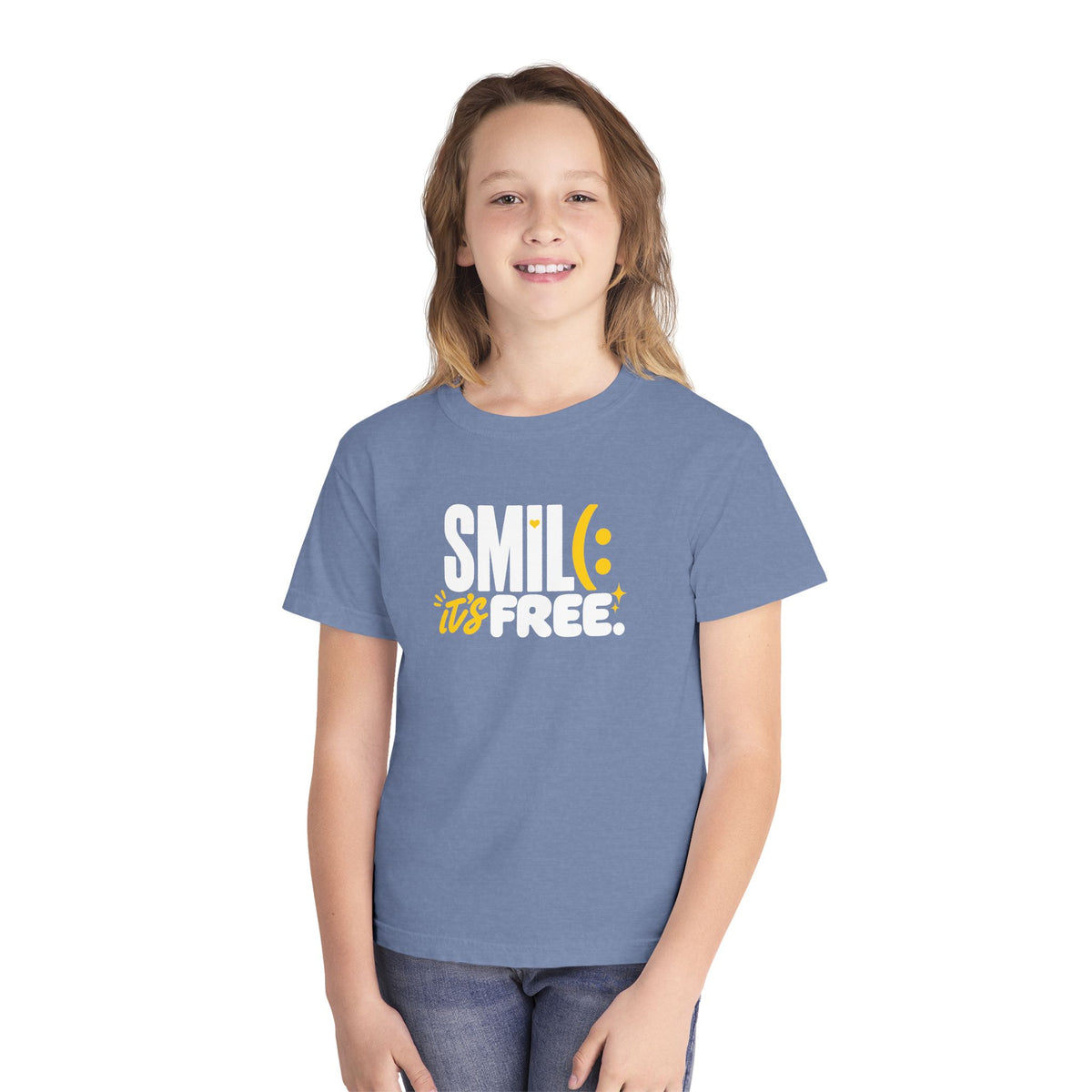 SMILE IT’S FREE! Youth Garment-Dyed Tee