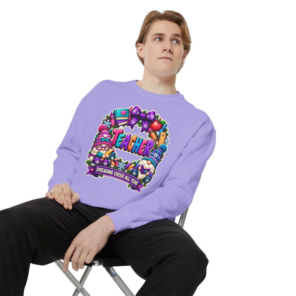 Teacher Spreading Gnomes Cheer All Year Christmas Sweatshirt