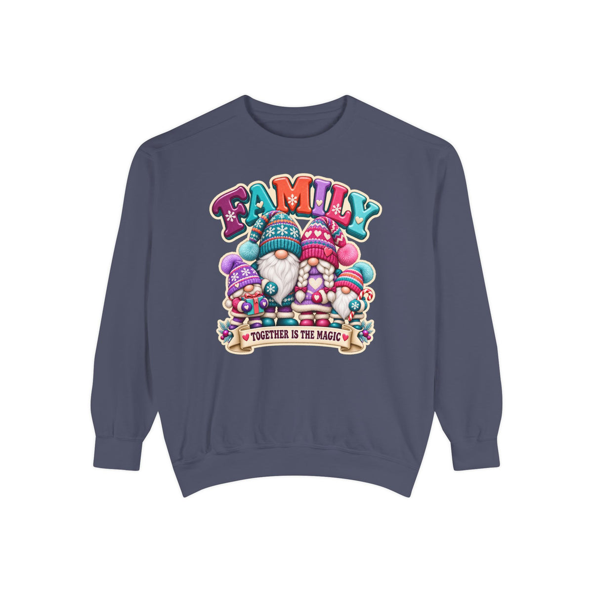 Family Gnomes "Together Is The Magic" Cozy Christmas Sweatshirt