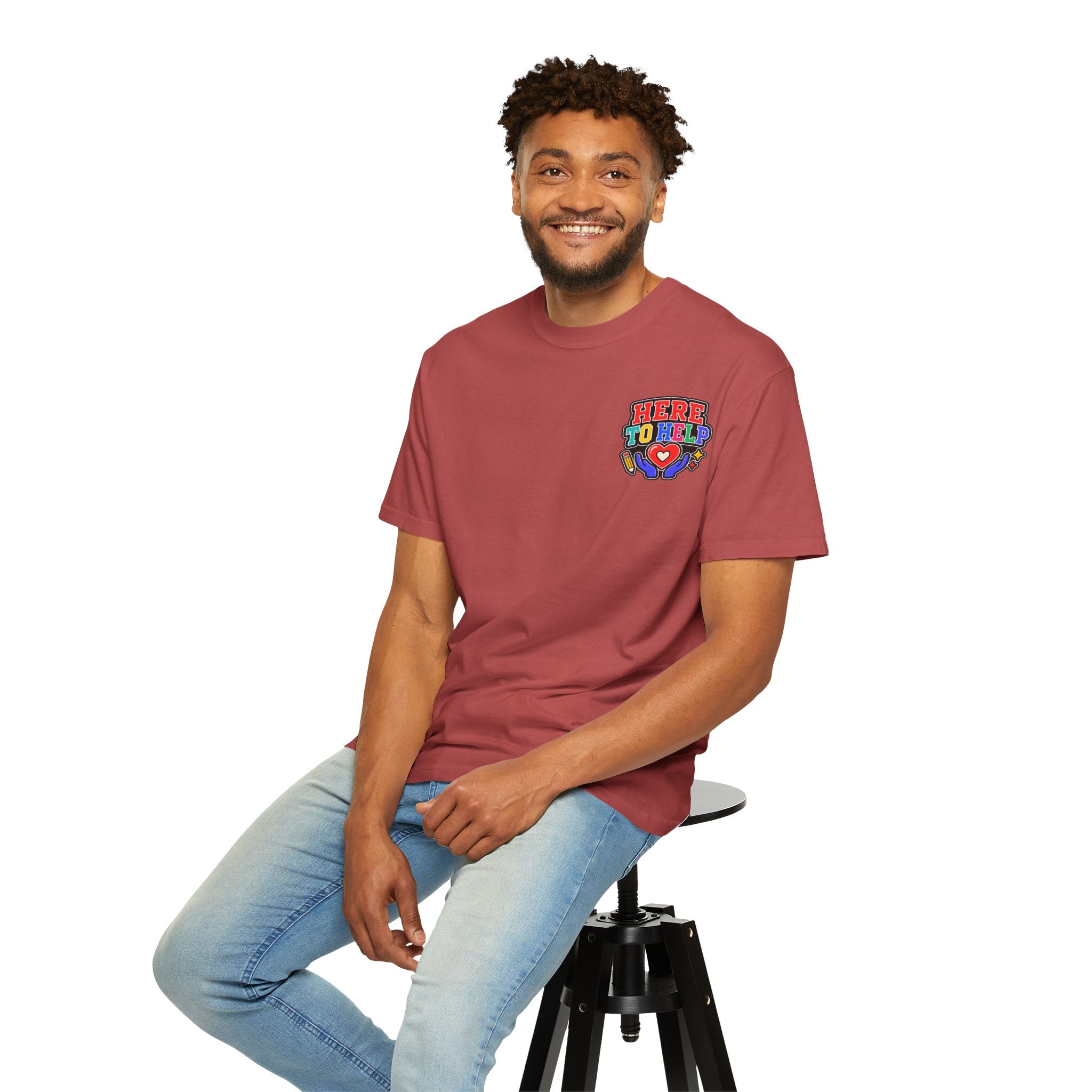 Here to Help School Support Staff Comfort Colors® Tee 🍎✏️