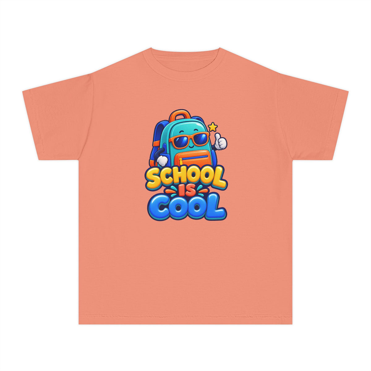 🎒 School Is Cool Backpack Cartoon Kids Tee