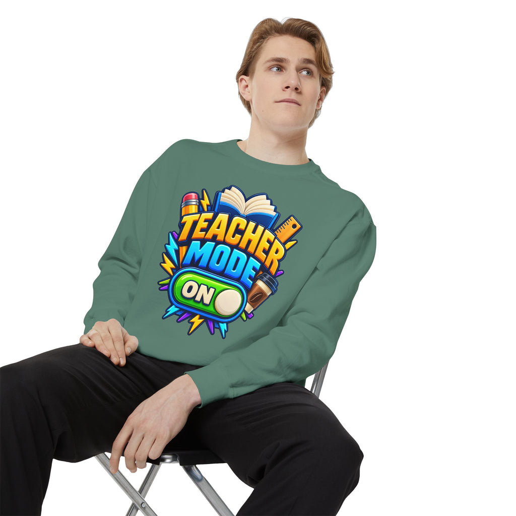 Teacher Mode On Sweatshirt 📚☕ | Funny Teacher Crewneck