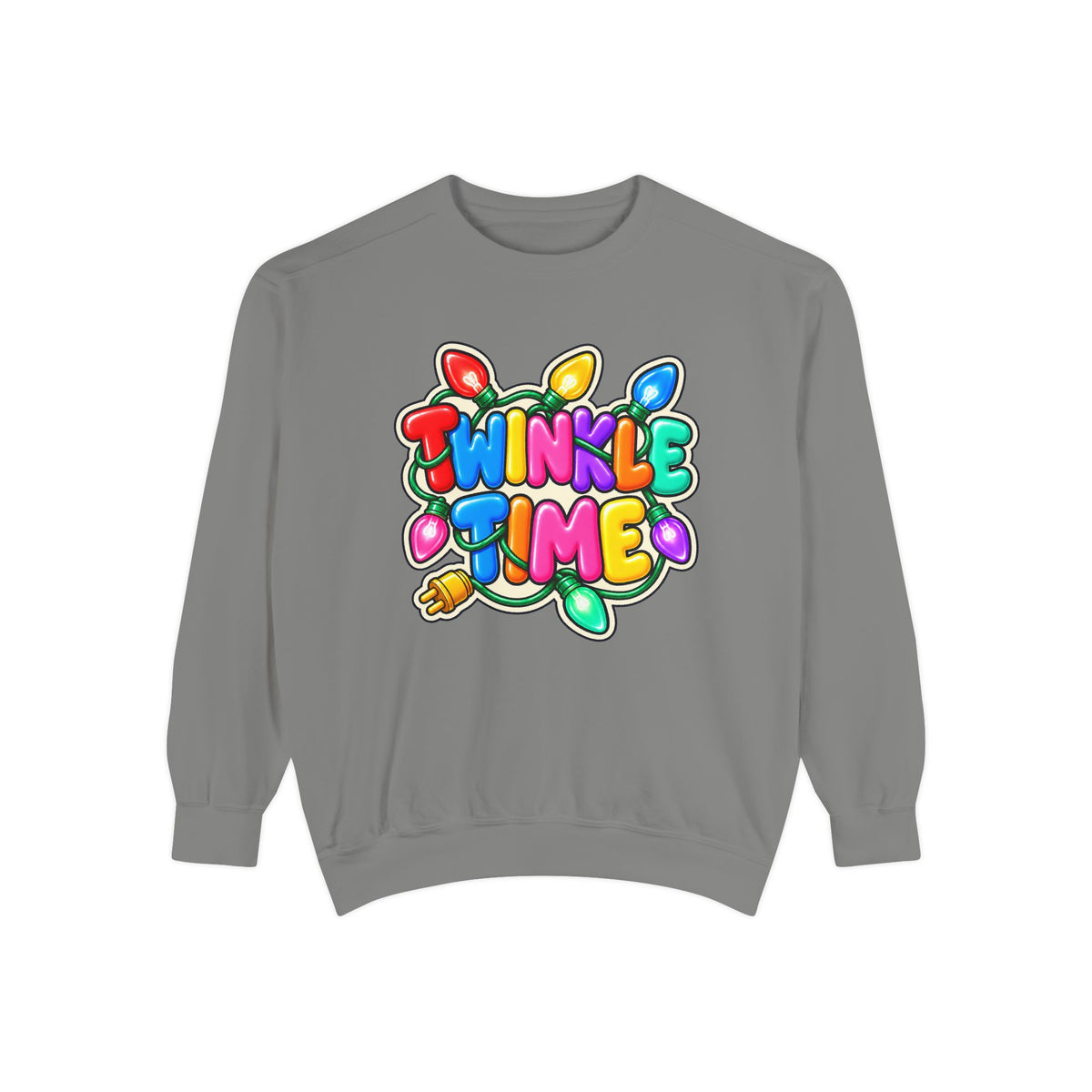 Twinkle Time Christmas - Colorful Holiday Light Graphic  Sweatshirt