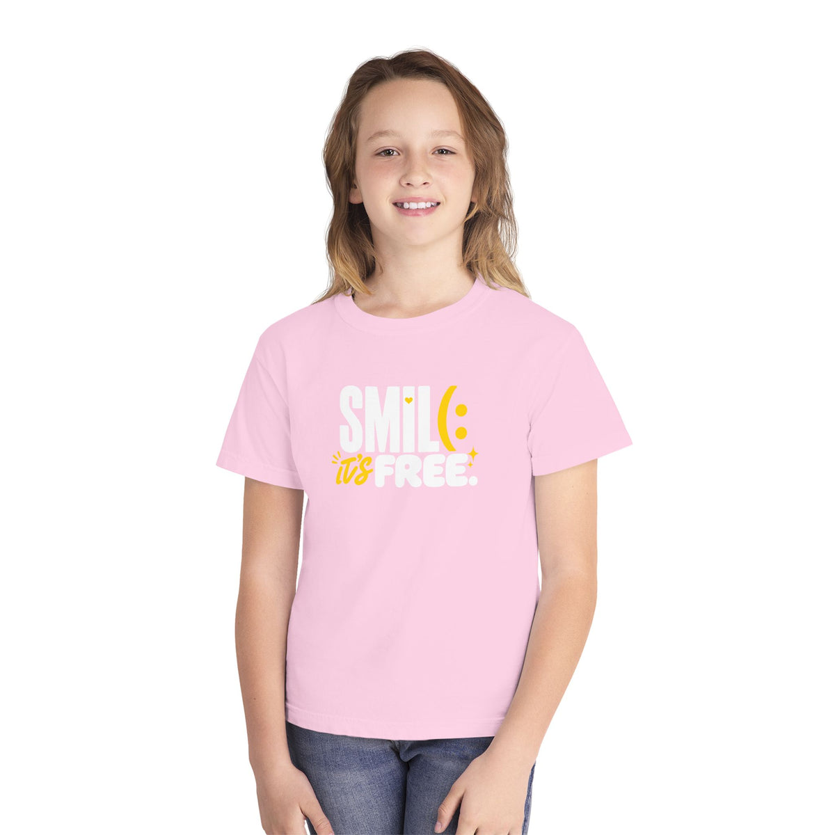 SMILE IT’S FREE! Youth Garment-Dyed Tee