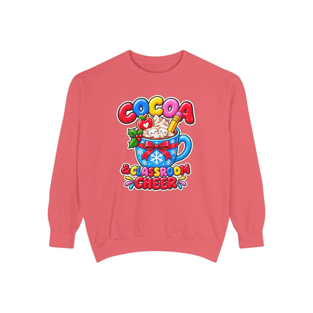 Cocoa and Classroom Cheer Christmas Sweatshirt ☕🍎❄️