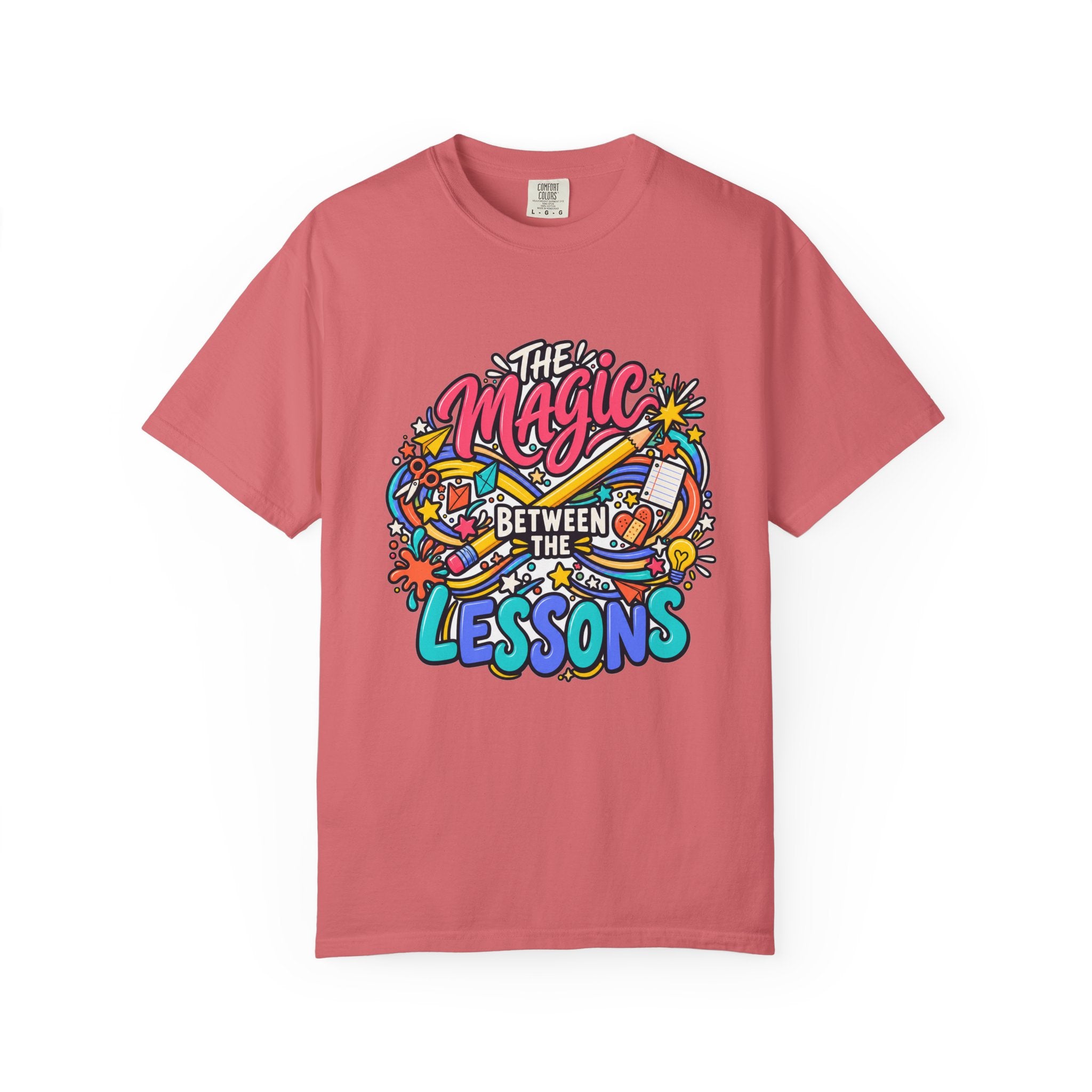 The Magic Between the Lessons Teacher Comfort Colors® Tee ✏️✨