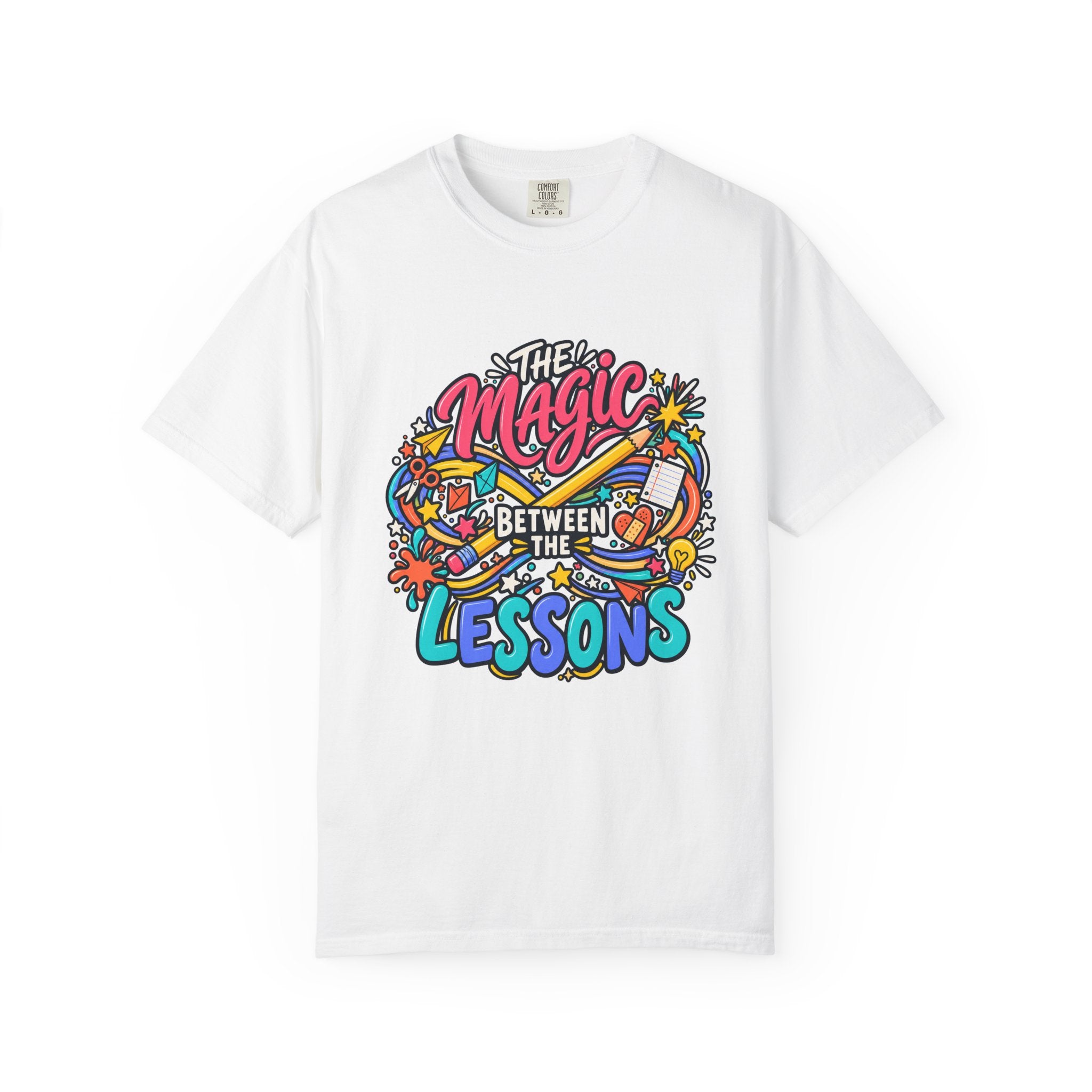 The Magic Between the Lessons Teacher Comfort Colors® Tee ✏️✨