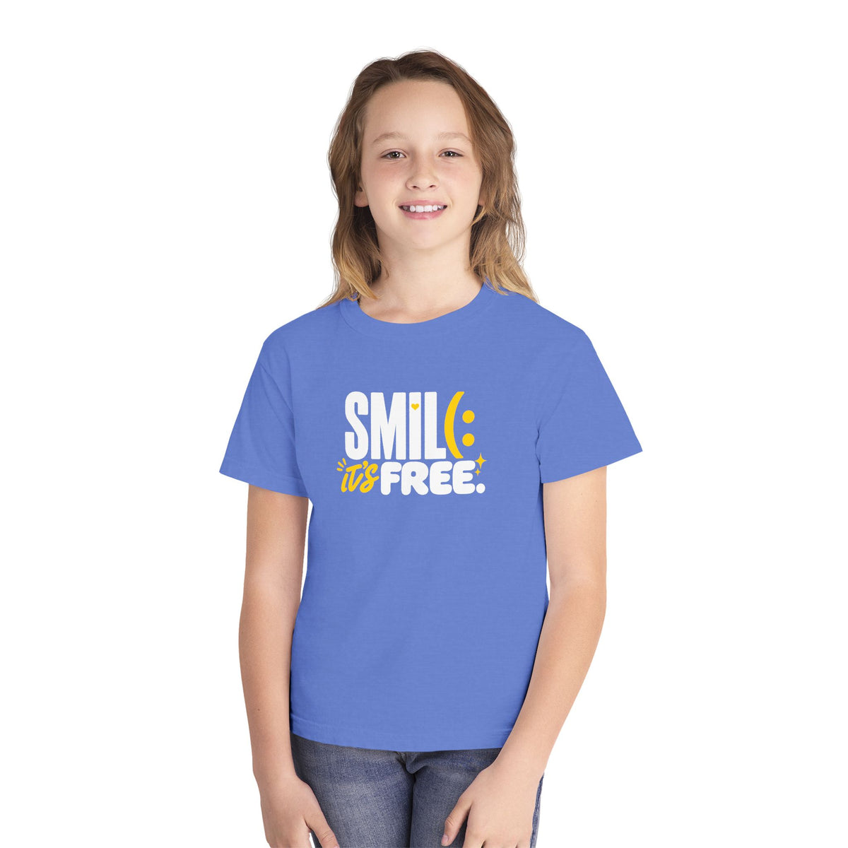 SMILE IT’S FREE! Youth Garment-Dyed Tee
