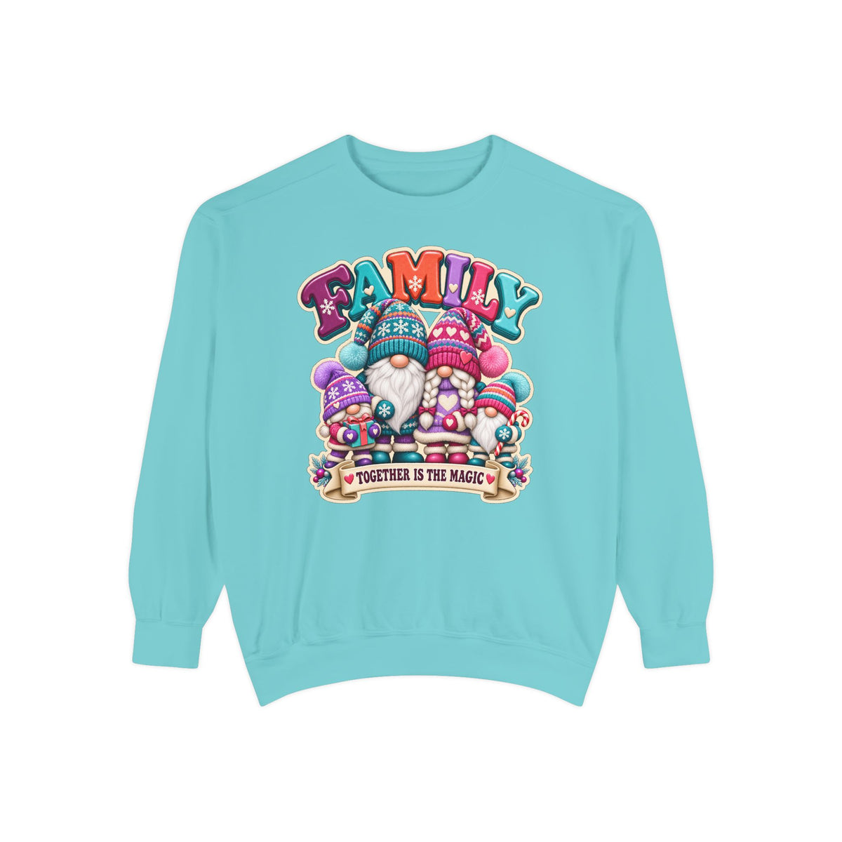 Family Gnomes "Together Is The Magic" Cozy Christmas Sweatshirt