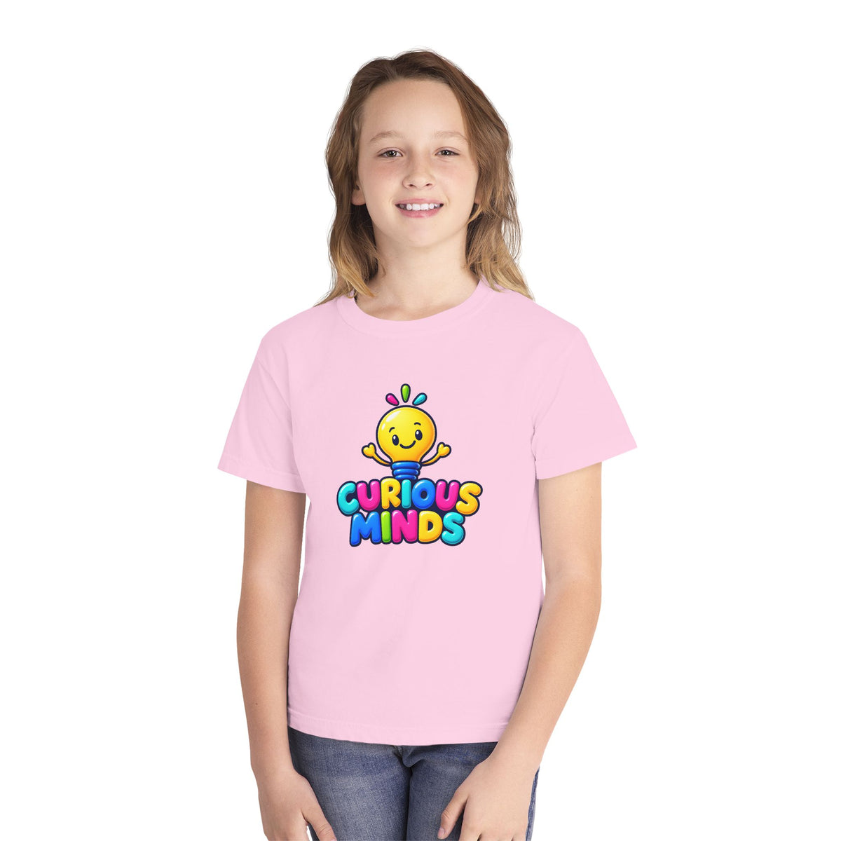 💡 Curious Minds Kids Tee Colorful Happy Character