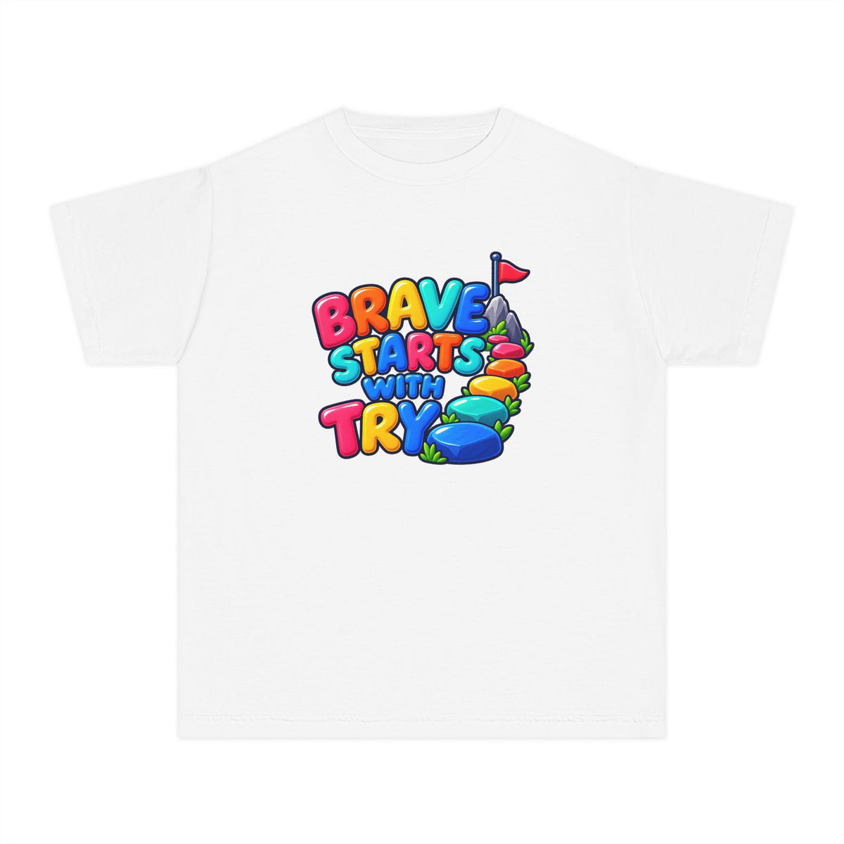 🏔️ Brave Starts With Try Youth Tee