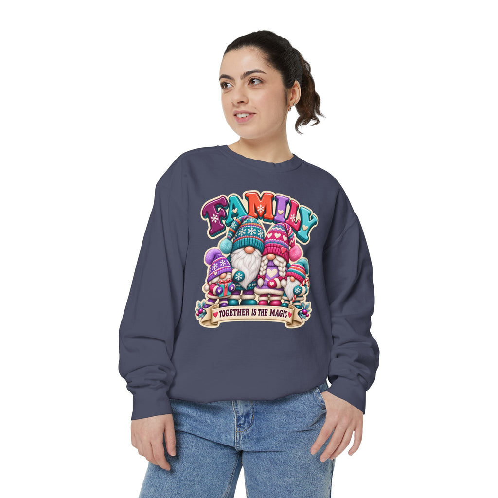 Family Gnomes "Together Is The Magic" Cozy Christmas Sweatshirt