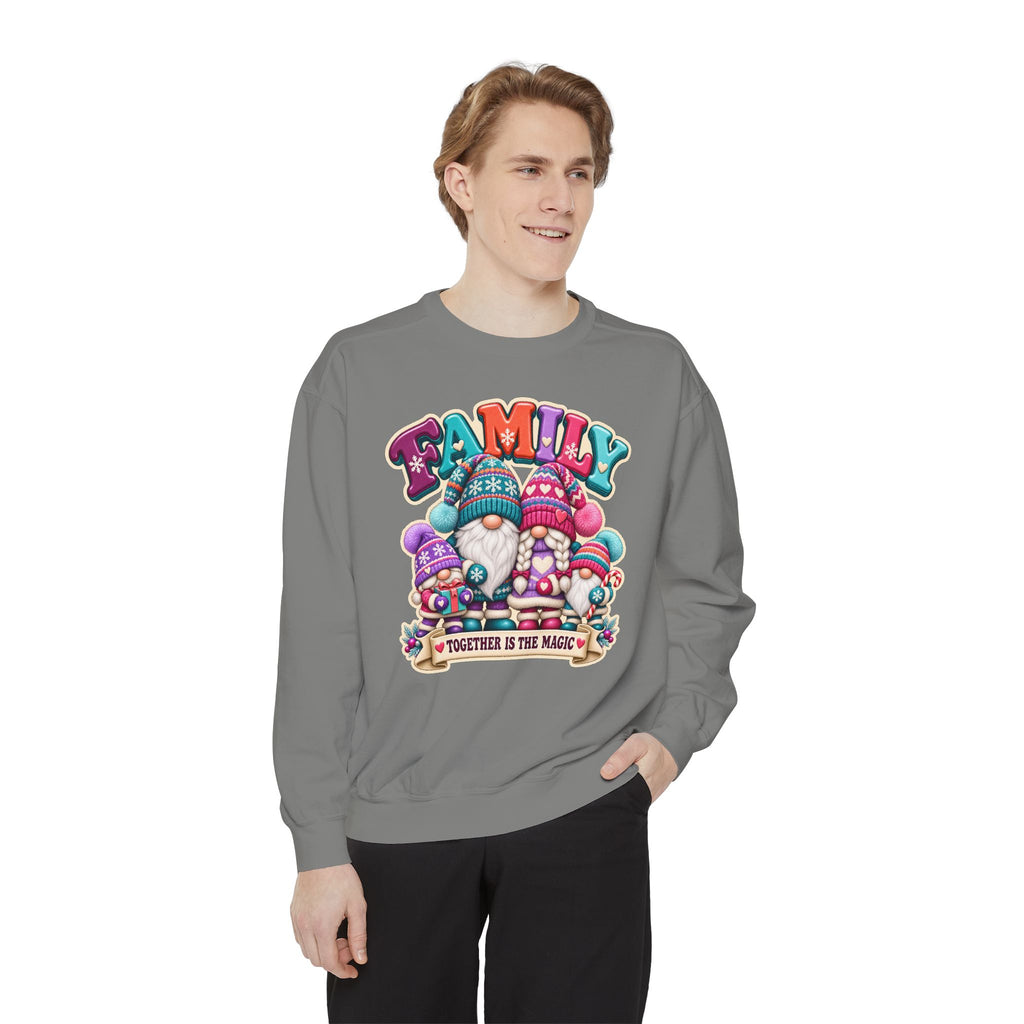 Family Gnomes "Together Is The Magic" Cozy Christmas Sweatshirt