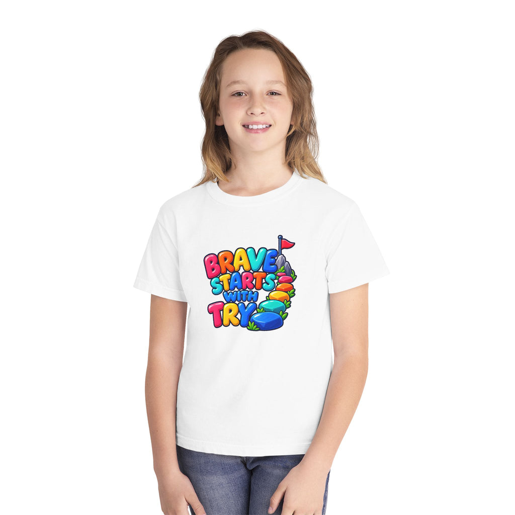 🏔️ Brave Starts With Try Youth Tee