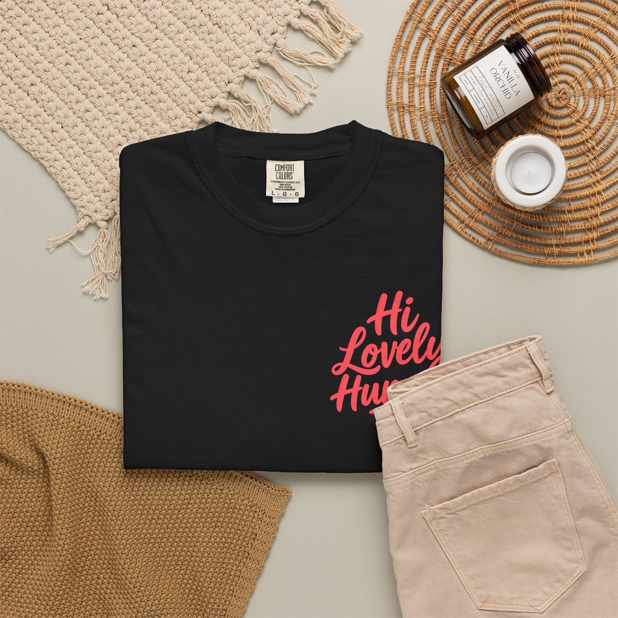 Hi Lovely Human Navy Garment-Dyed Comfort Colors® T-Shirt