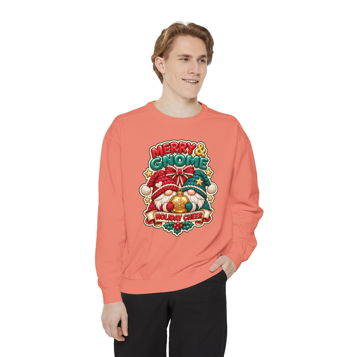 Merry and Gnome Holiday Cheer Sweatshirt — Cute Christmas Design