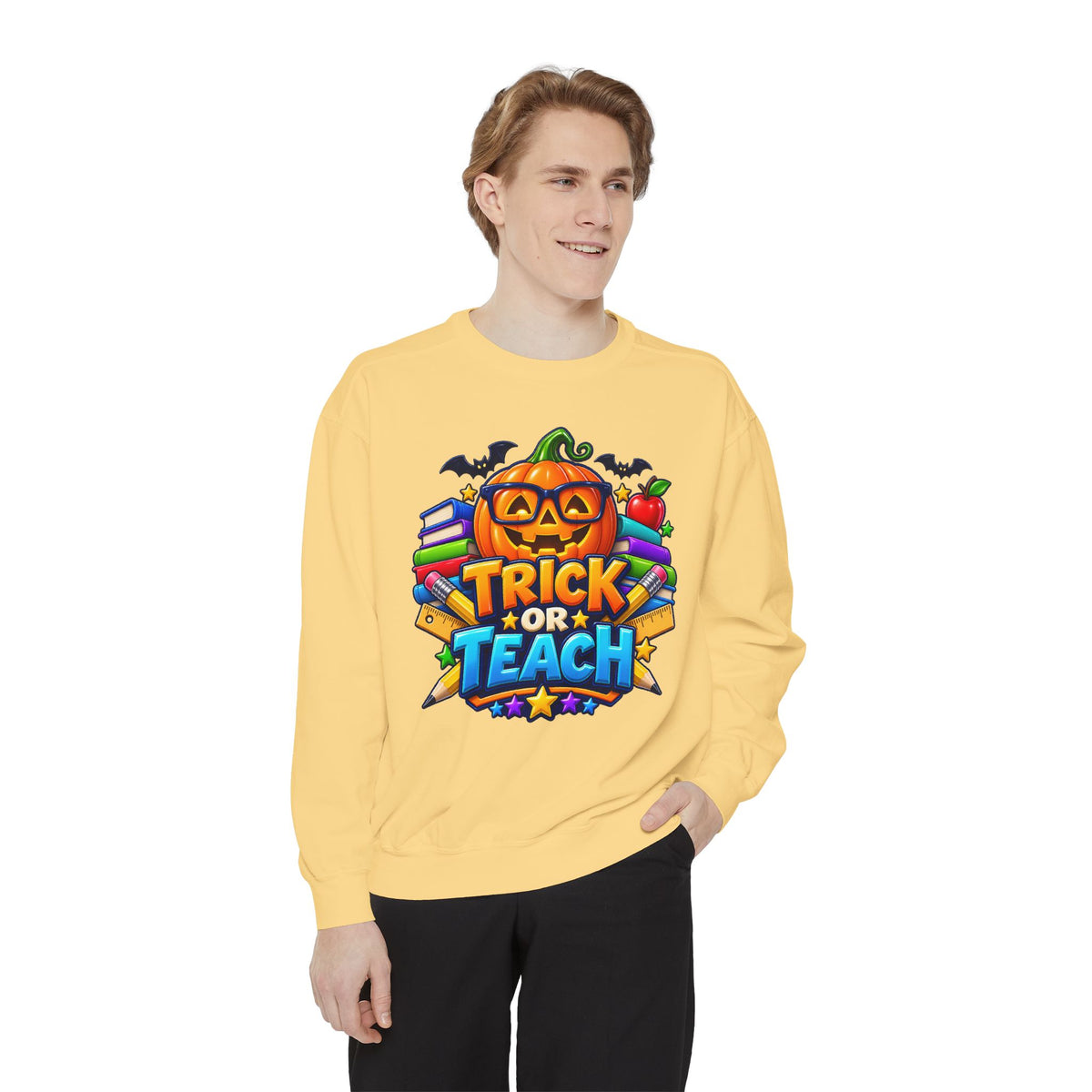 Trick or Teach Halloween Teacher Sweatshirt 🎃📚 | Pumpkin School Crewneck