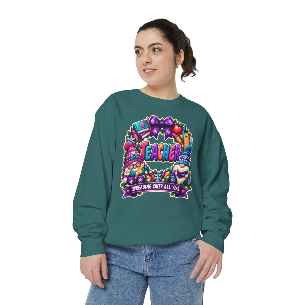 Teacher Spreading Gnomes Cheer All Year Christmas Sweatshirt