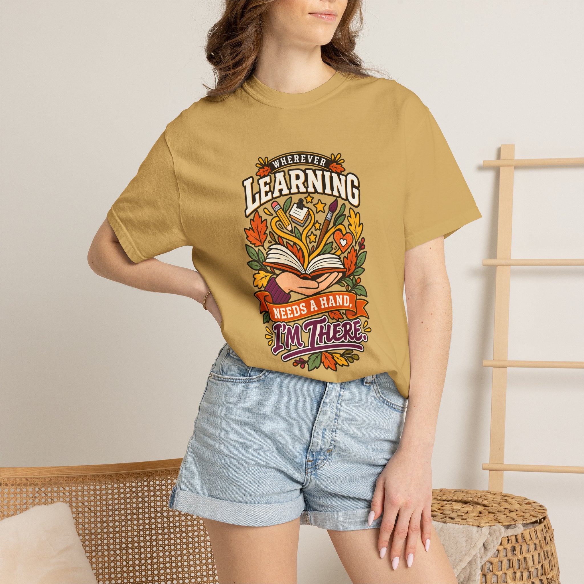 Wherever Learning Needs a Hand Teacher Heavyweight Tee 🍎📚