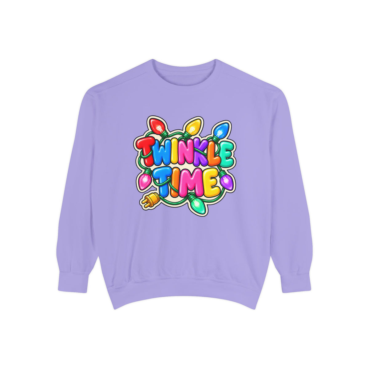 Twinkle Time Christmas - Colorful Holiday Light Graphic  Sweatshirt