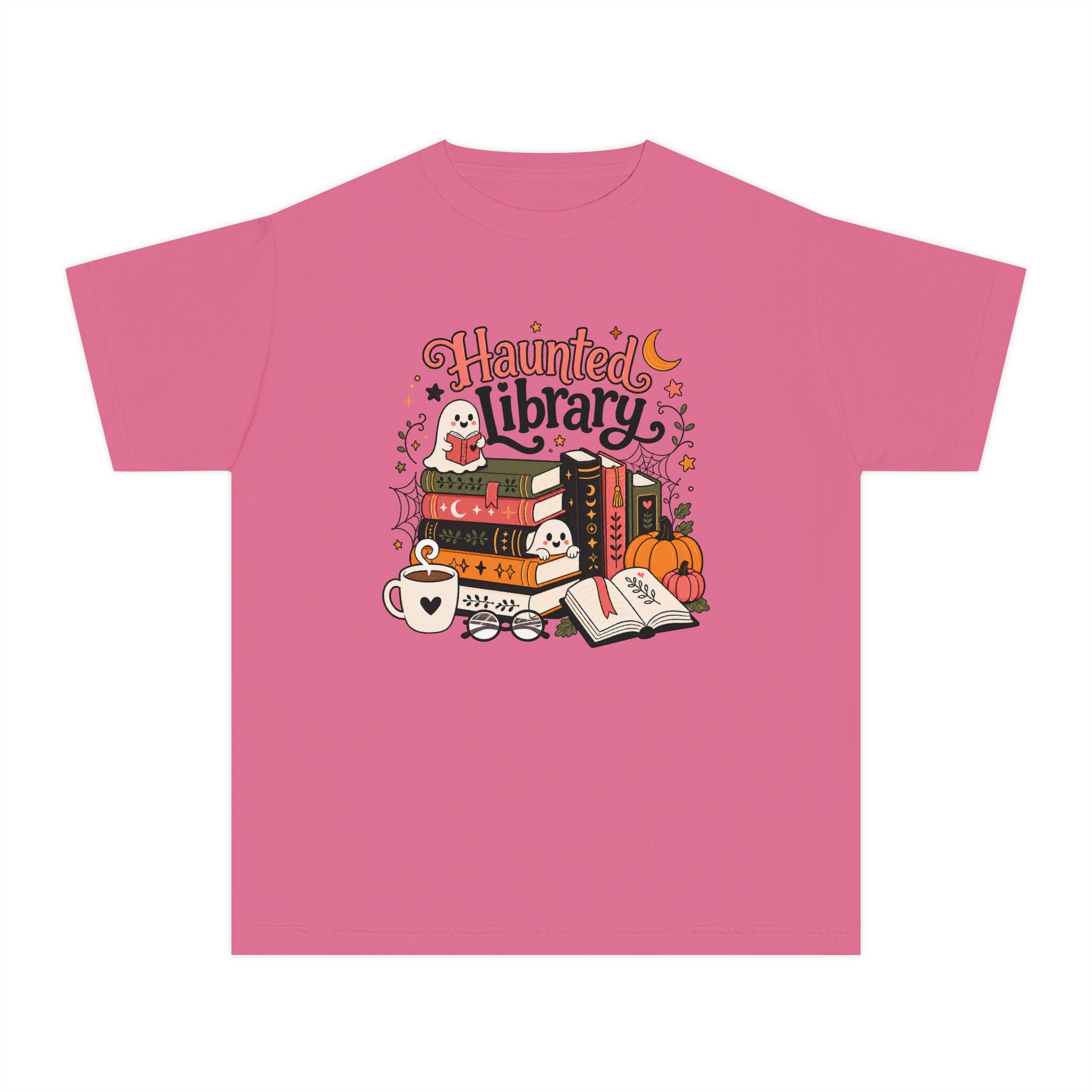 Haunted Library Youth Retro Tee 🎃📚