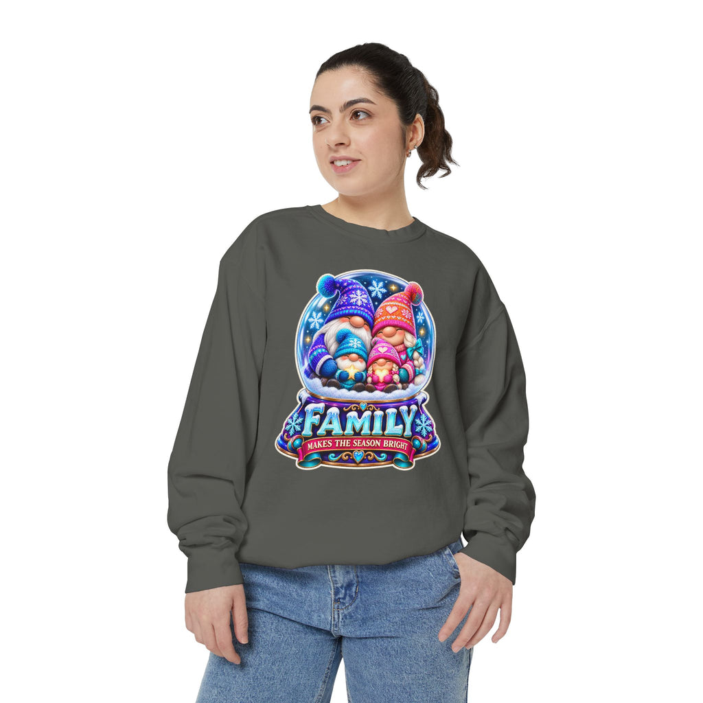 Family Gnome Christmas Sweatshirt "Family Makes the Season Bright"