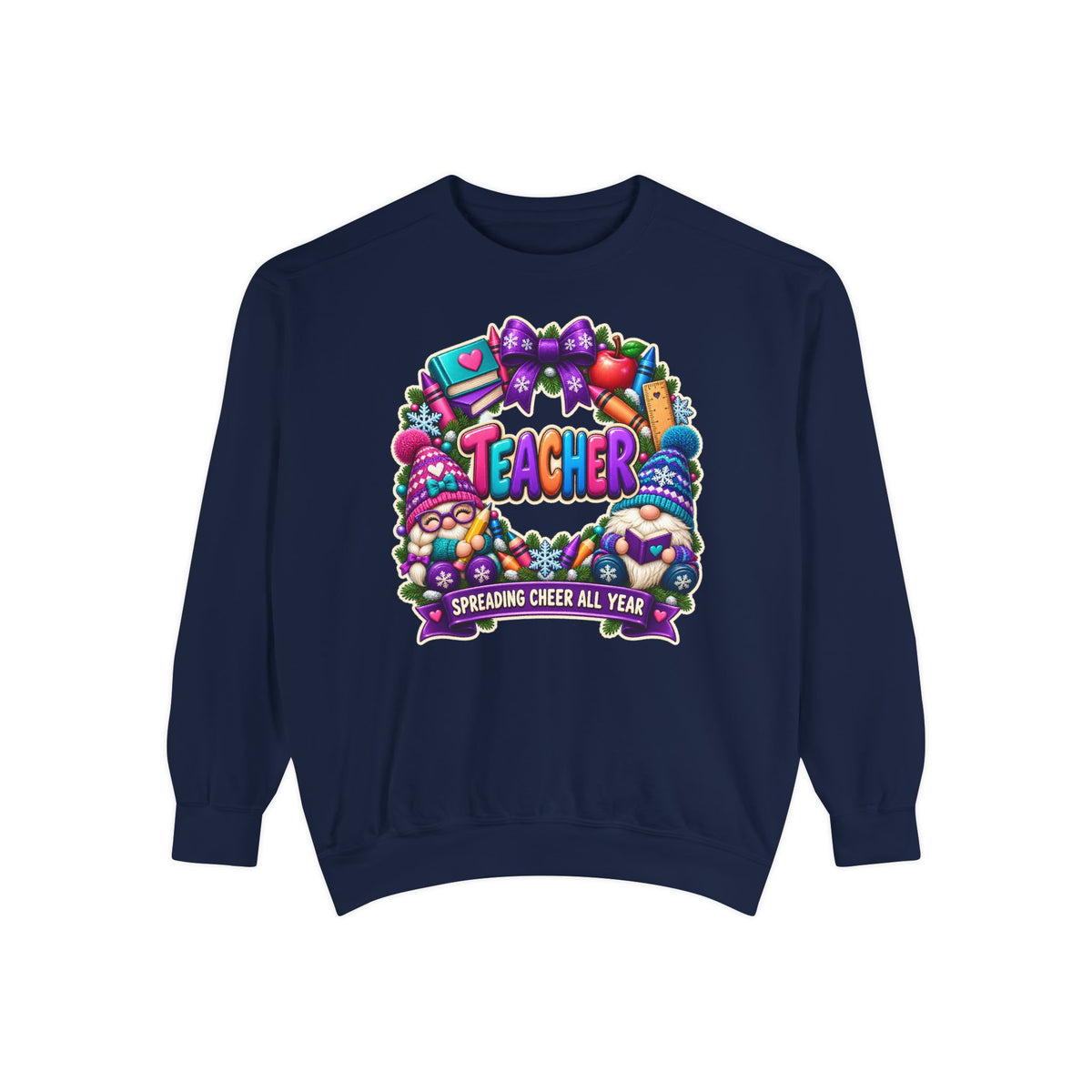 Teacher Spreading Gnomes Cheer All Year Christmas Sweatshirt