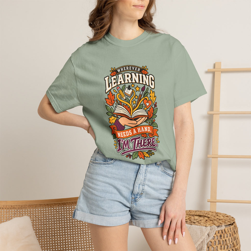 Wherever Learning Needs a Hand Teacher Heavyweight Tee 🍎📚