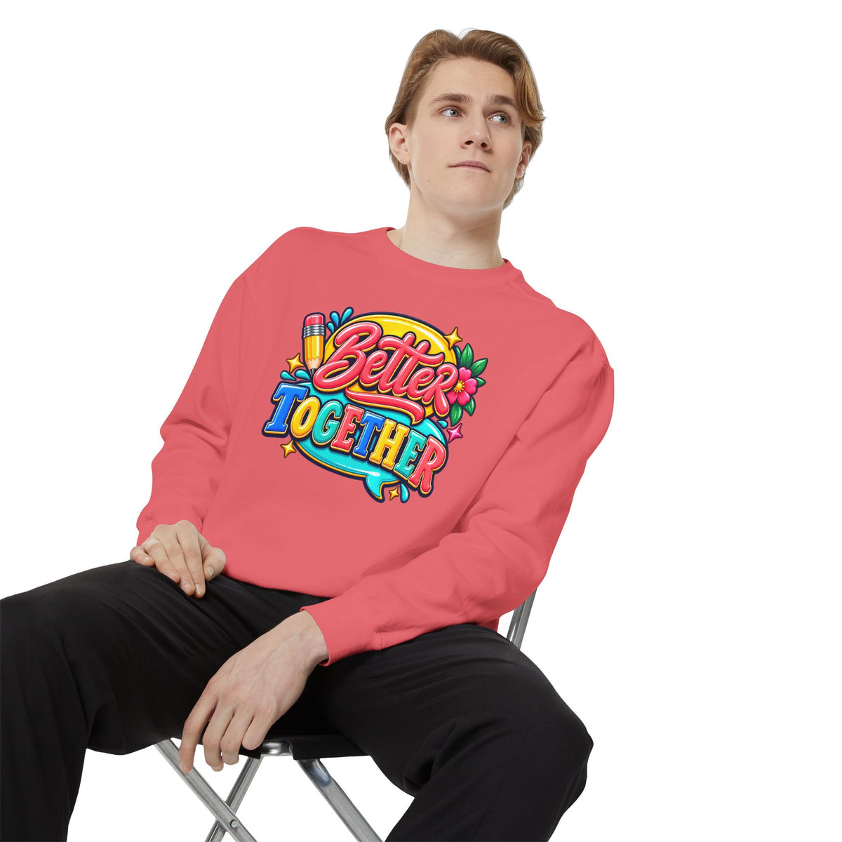Better Together Sweatshirt Colorful Retro Graphic Crewneck