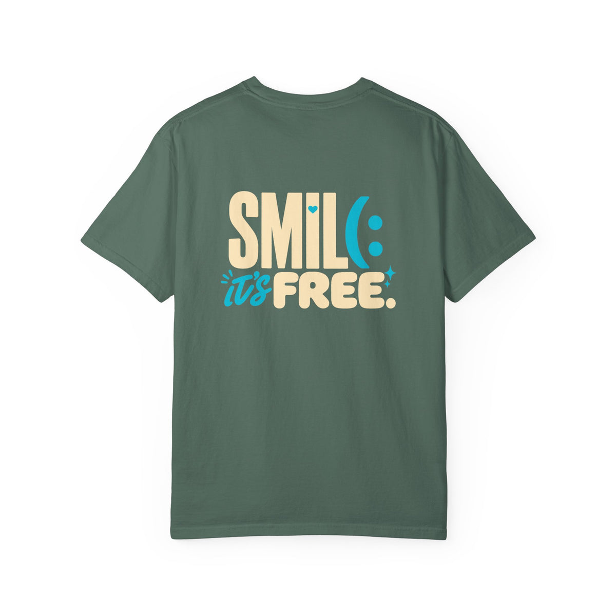 SMIL(: IT’S FREE. Charcoal & Plum Front-and-Back Tee