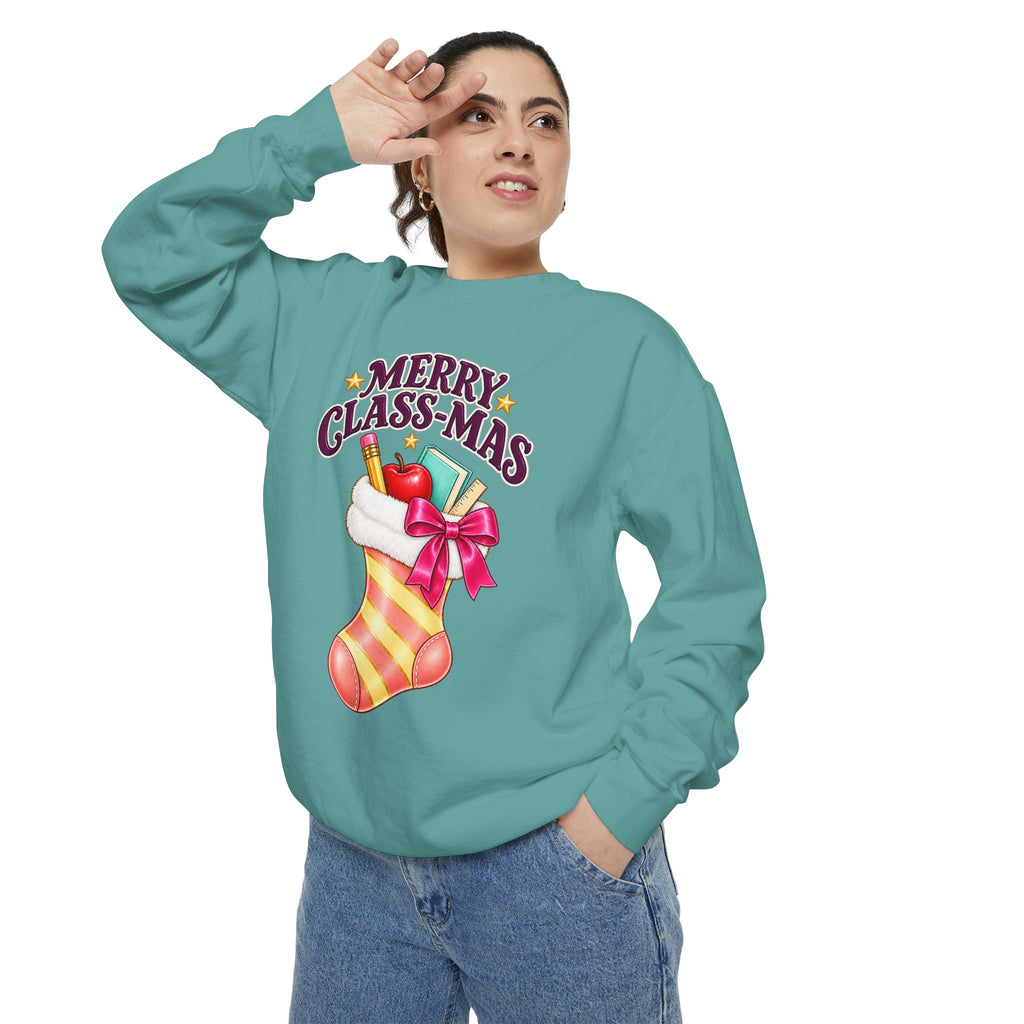 Merry Class-mas Sweatshirt – Cute Christmas Stocking Teacher Holiday Sweater