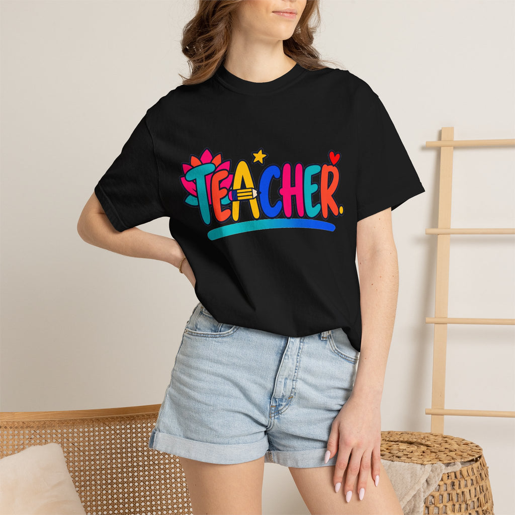 Colorful Teacher Comfort Colors® Heavyweight Tee 🍎✏️
