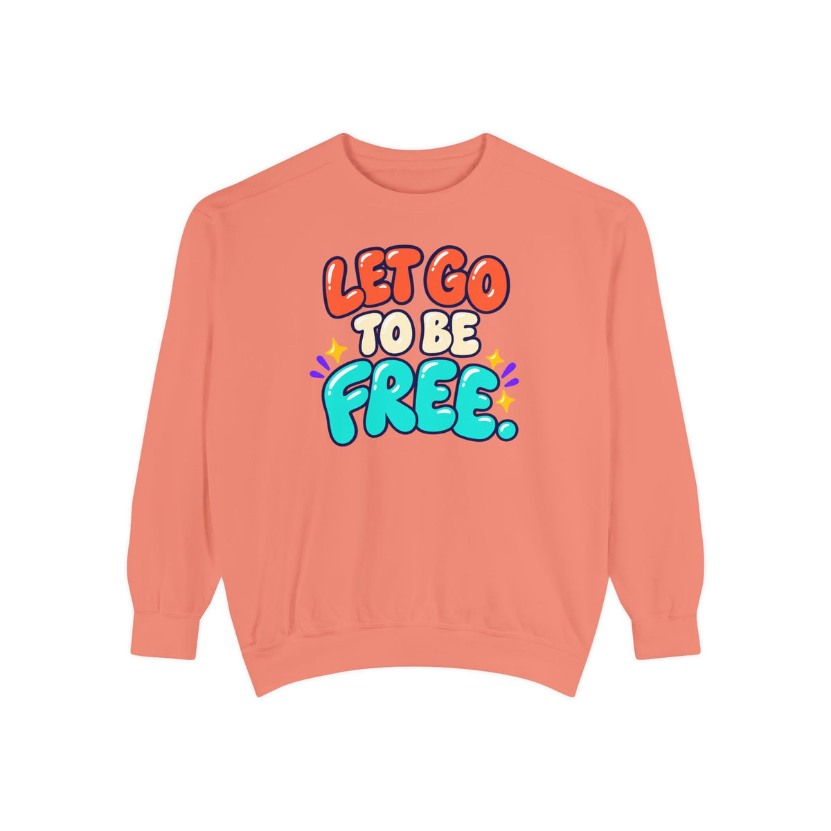 Let Go to Be Free Relaxed-Fit Sweatshirt — Lavender & Gray
