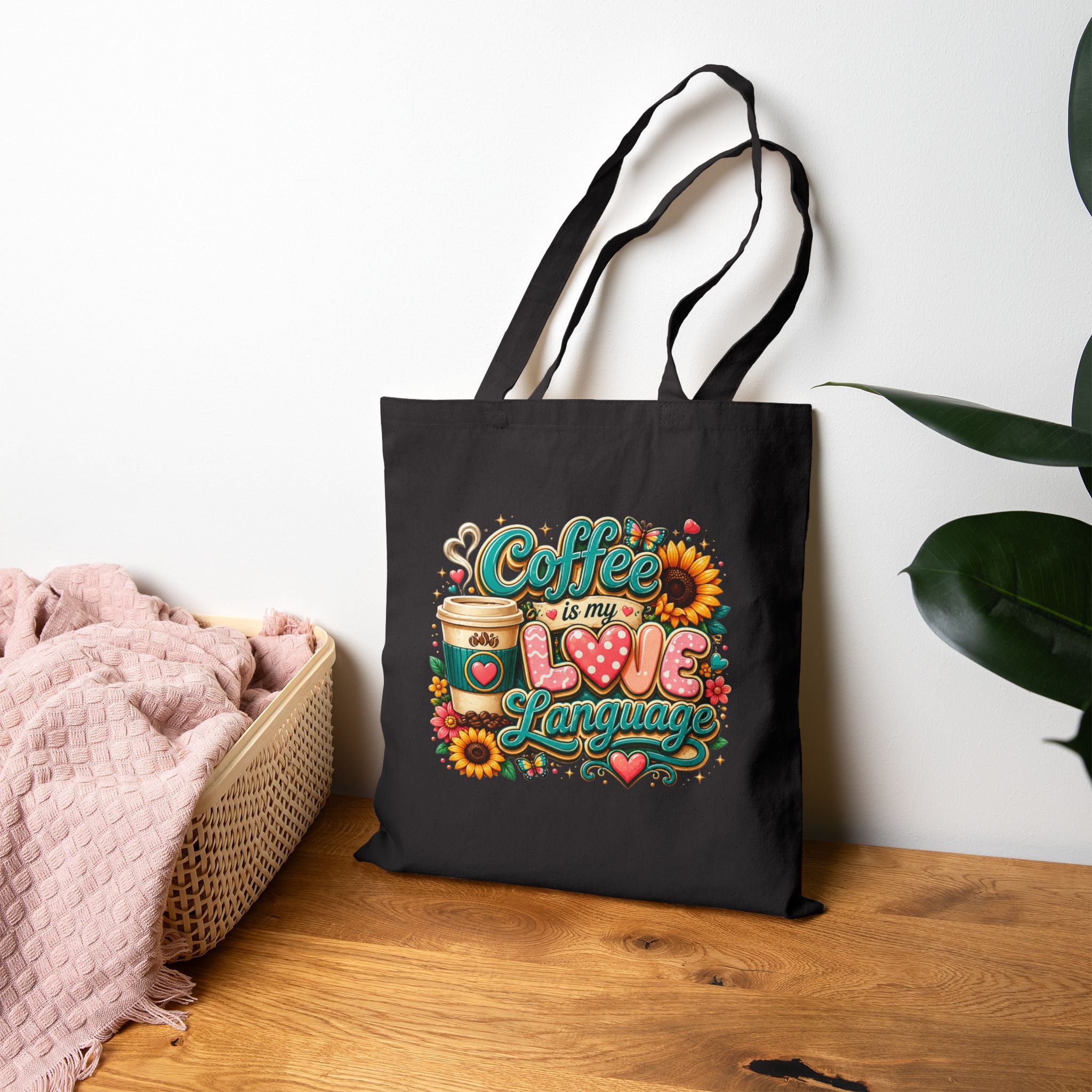 Coffee Is My Love Language - Coffee Lover Grocery Canvas Tote